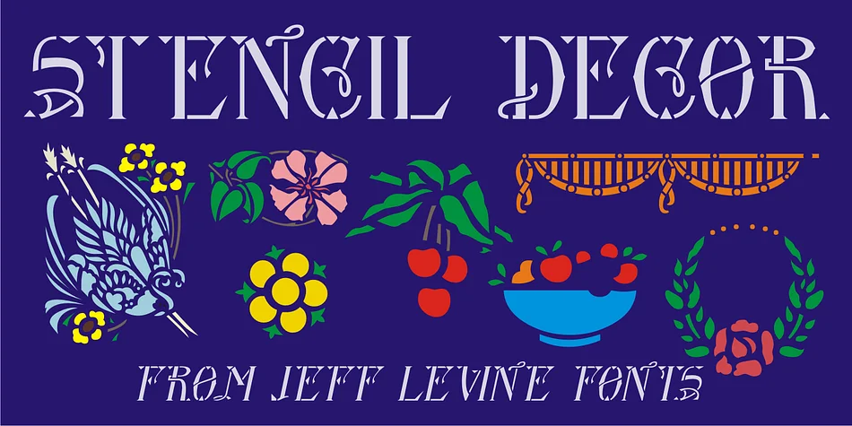 Stencil Decor JNL by Jeff Levine Fonts — Dingbats Font