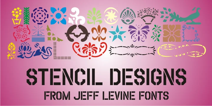 Stencil Designs JNL by Jeff Levine Fonts — Dingbats Font
