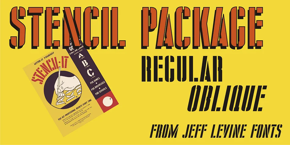 STENCIL PACKAGE JNL by Jeff Levine Fonts — Display Font