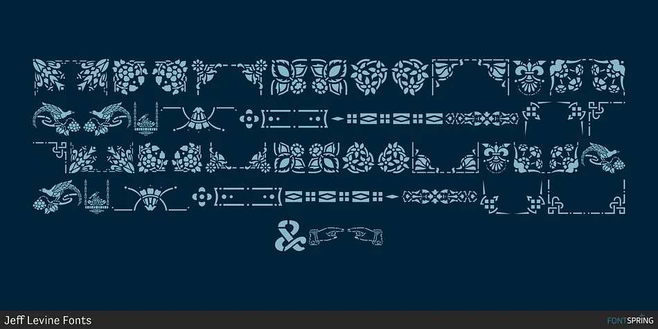 Stencil Patterns JNL by Jeff Levine Fonts — Dingbats Font