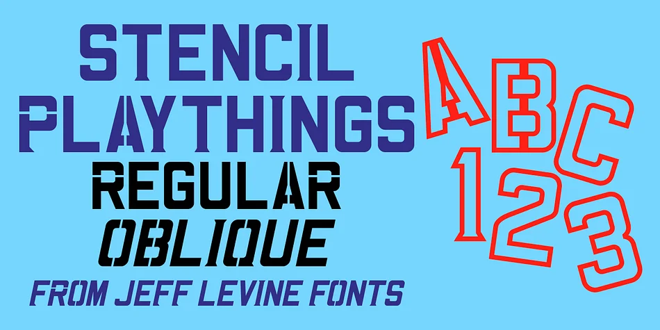 STENCIL PLAYTHINGS JNL by Jeff Levine Fonts — Display Font