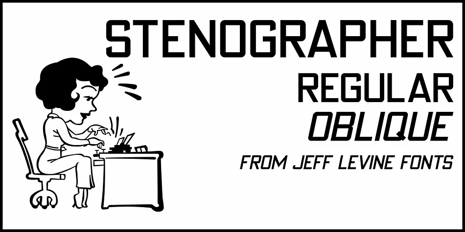 STENOGRAPHER JNL by Jeff Levine Fonts — Display Font