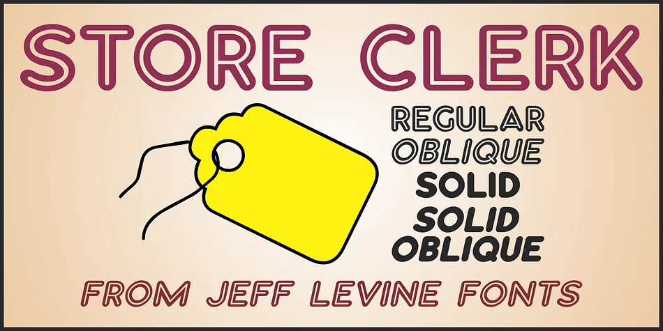 STORE CLERK JNL by Jeff Levine Fonts — Display Font