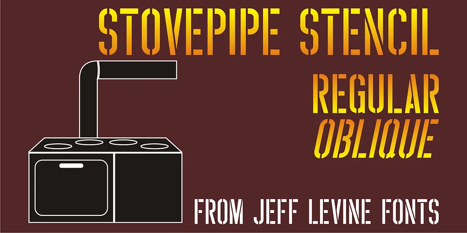 STOVEPIPE STENCIL JNL by Jeff Levine Fonts — Display Font