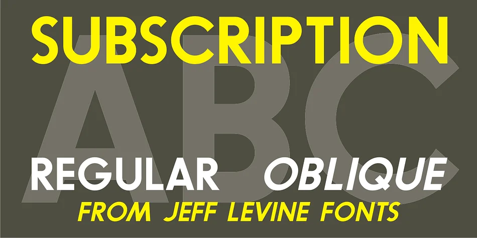 SUBSCRIPTION JNL by Jeff Levine Fonts — Display Font