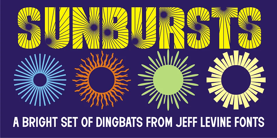 Sunbursts JNL by Jeff Levine Fonts — Dingbats Font