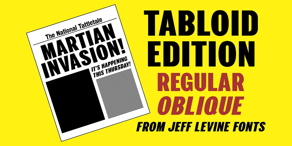 TABLOID EDITION JNL by Jeff Levine Fonts — Display Font