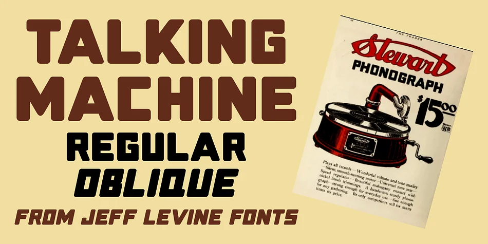 Talking Machine JNL by Jeff Levine Fonts — Display Font