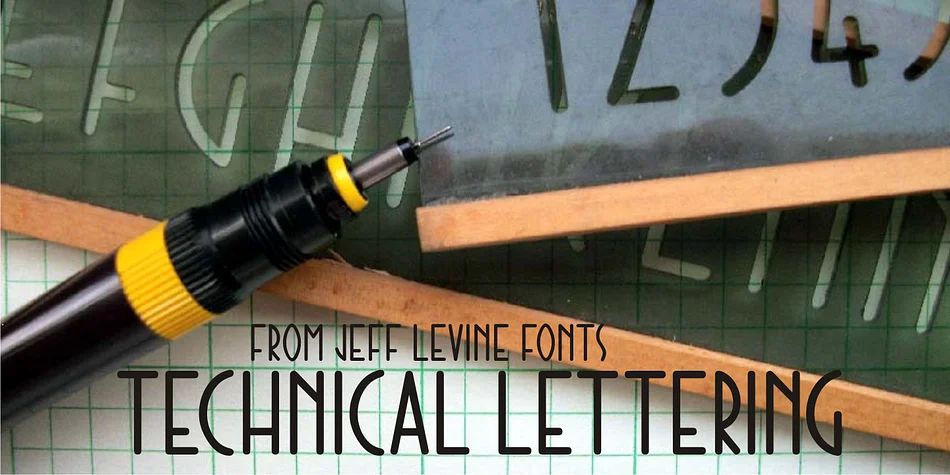 TECHNICAL LETTERING JNL by Jeff Levine Fonts — Decorative Font