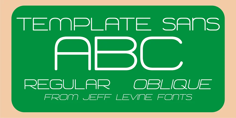 TEMPLATE SANS JNL by Jeff Levine Fonts — Display Font
