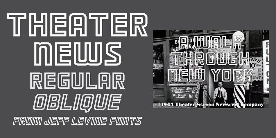 THEATER NEWS JNL by Jeff Levine Fonts — Display Font