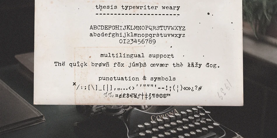 Thesis Typewriter by Ana's Fonts — Decorative Font — thumbnail 2