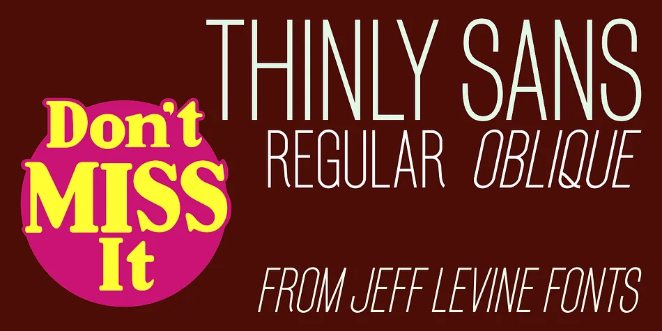 THINLY SANS JNL by Jeff Levine Fonts — Display Font