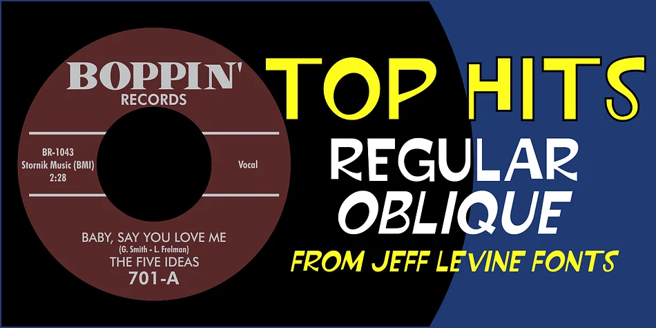 Top Hits JNL by Jeff Levine Fonts — Display Font