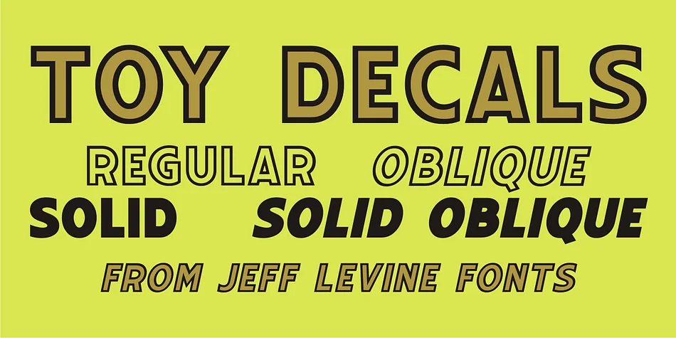 TOY DECALS JNL by Jeff Levine Fonts — Display Font