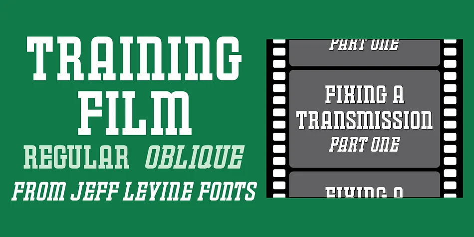 TRAINING FILM JNL by Jeff Levine Fonts — Decorative Font