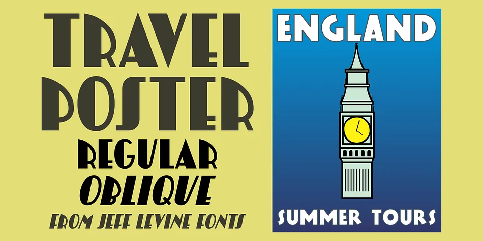 TRAVEL POSTER JNL by Jeff Levine Fonts — Decorative Font
