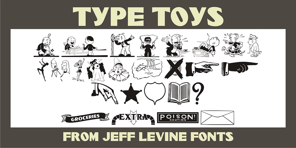Type Toys JNL by Jeff Levine Fonts — Dingbats Font