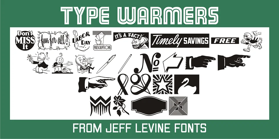 Type Warmers JNL by Jeff Levine Fonts — Dingbats Font