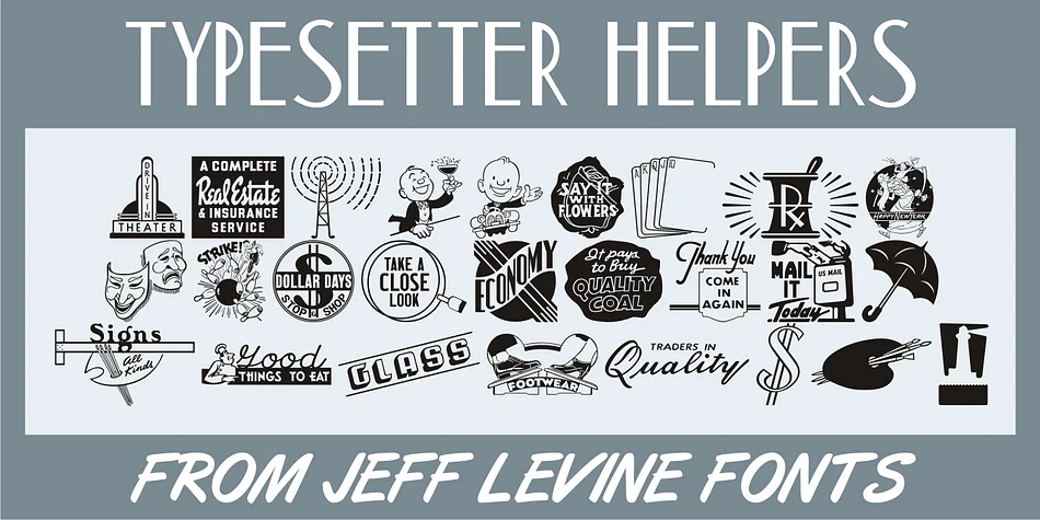 Typesetter Helpers JNL by Jeff Levine Fonts — Dingbats Font