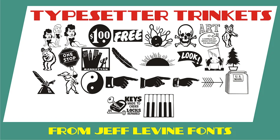 Typesetter Trinkets JNL by Jeff Levine Fonts — Dingbats Font