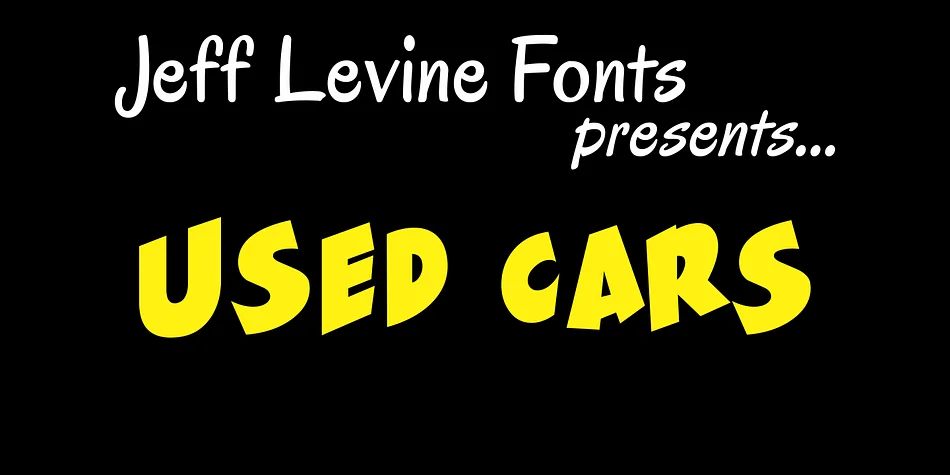 USED CARS JNL by Jeff Levine Fonts — Decorative Font
