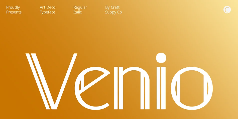 Venio by Craft Supply Co. — Decorative Font