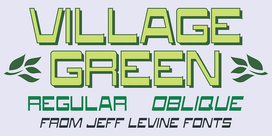 VILLAGE GREEN JNL by Jeff Levine Fonts — Display Font