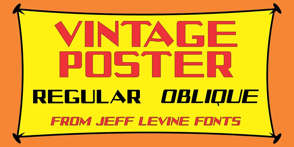 VINTAGE POSTER JNL by Jeff Levine Fonts — Display Font