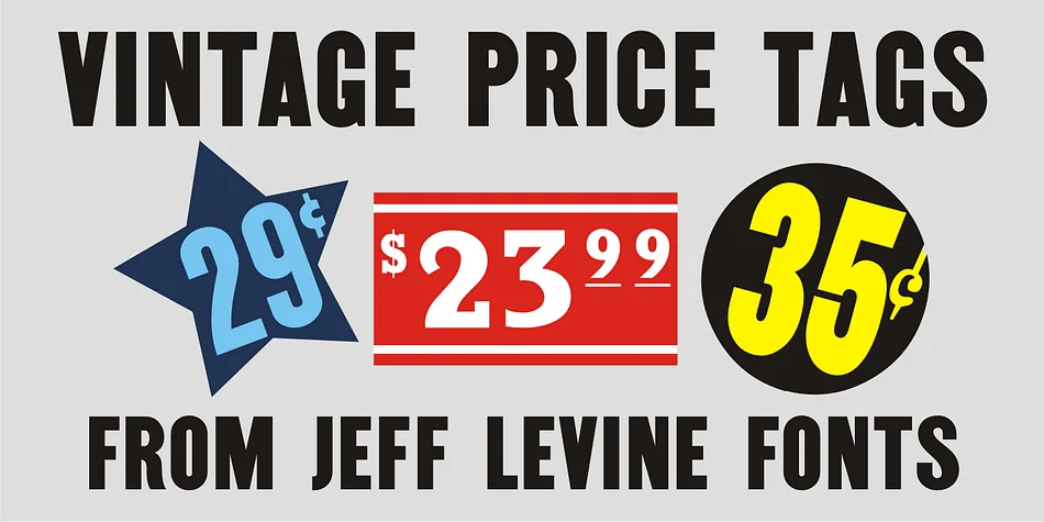 Vintage Price Tags JNL by Jeff Levine Fonts — Dingbats Font