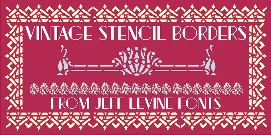 Vintage Stencil Borders JNL by Jeff Levine Fonts — Dingbats Font