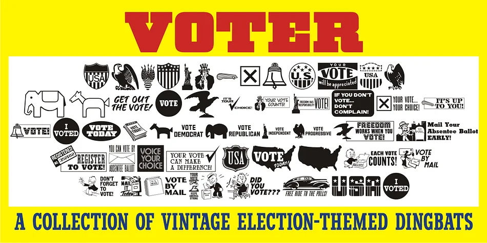 Voter JNL by Jeff Levine Fonts — Dingbats Font