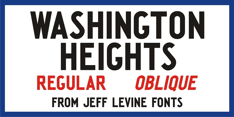 WASHINGTON HEIGHTS JNL by Jeff Levine Fonts — Display Font