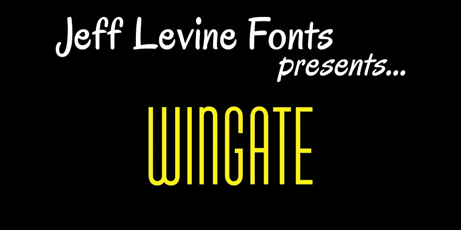 WINGATE JNL by Jeff Levine Fonts — Display Font