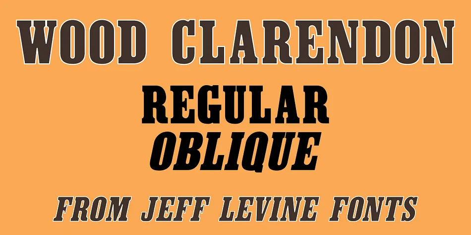 WOOD CLARENDON JNL by Jeff Levine Fonts — Decorative Font