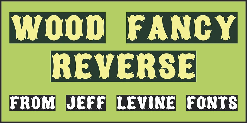WOOD FANCY REVERSE JNL by Jeff Levine Fonts — Decorative Font