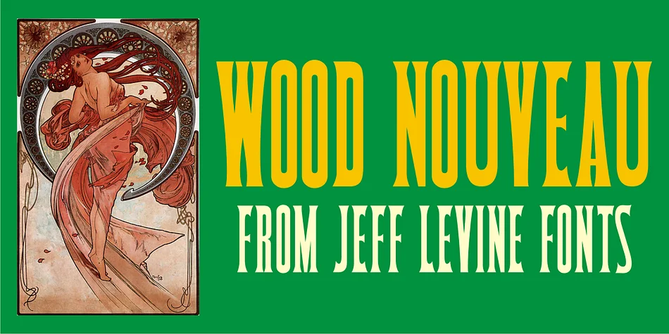 Wood Nouveau JNL by Jeff Levine Fonts — Decorative Font