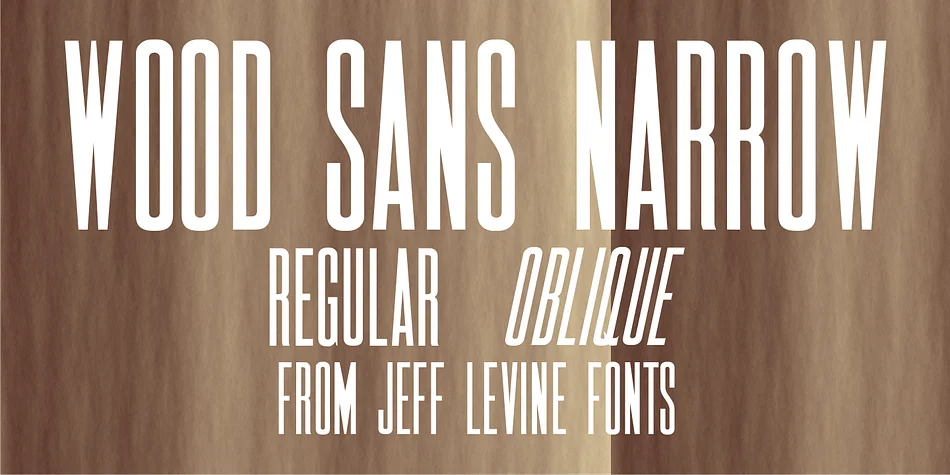 WOOD SANS NARROW JNL by Jeff Levine Fonts — Display Font