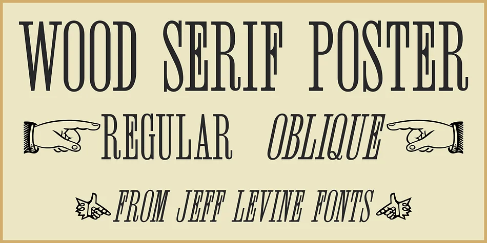 WOOD SERIF POSTER JNL by Jeff Levine Fonts — Decorative Font