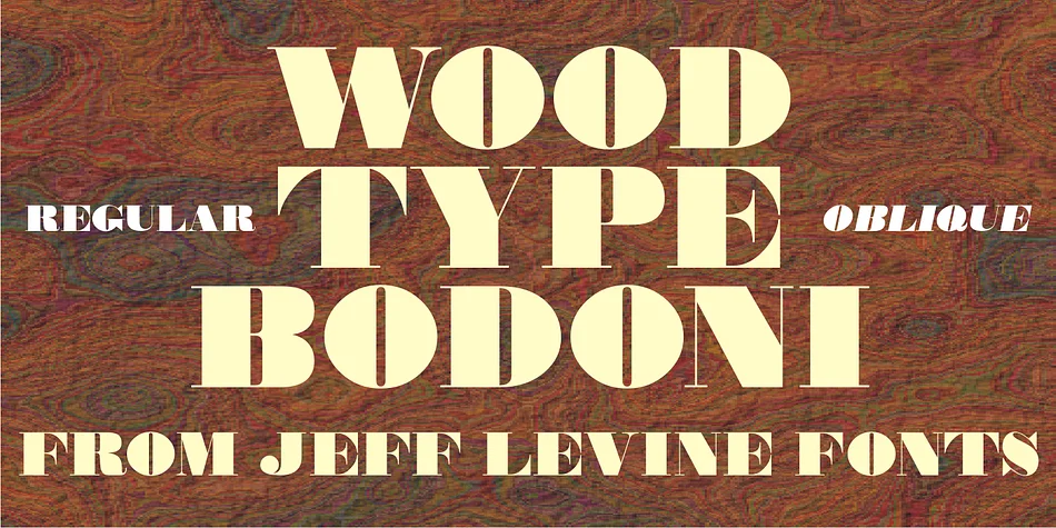WOOD TYPE BODONI JNL by Jeff Levine Fonts — Display Font