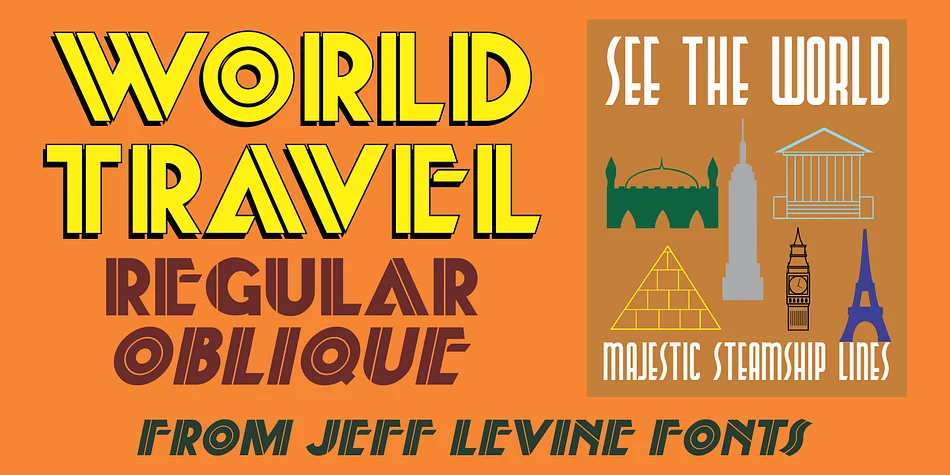 WORLD TRAVEL JNL by Jeff Levine Fonts — Decorative Font