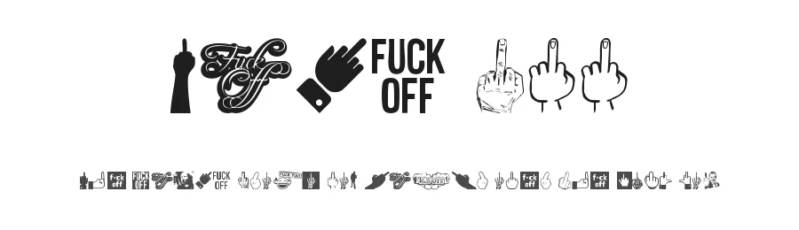 Fuck Off by Woodcutter — Dingbats Font