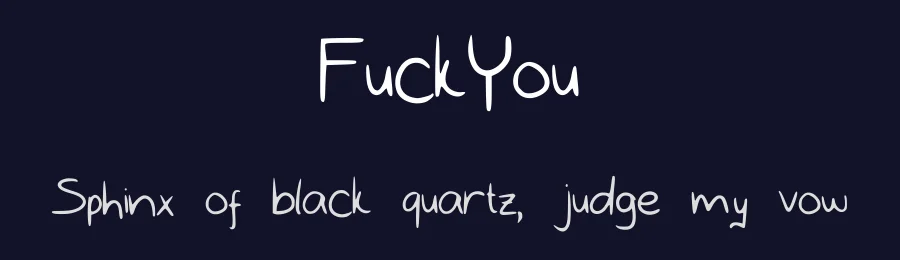 FuckYou by Velleity — Script Handwritten Font — thumbnail 2