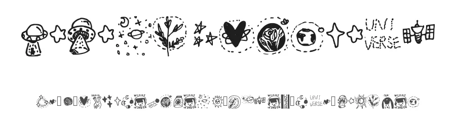 Galaxy Dingbats by unereverie — Dingbats Font