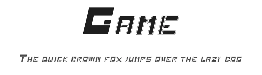 Game by In Pressione di Carattere — Display Font