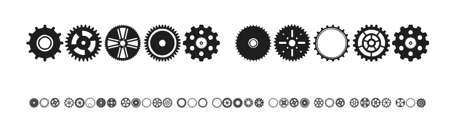Gears Icons by Woodcutter — Dingbats Font