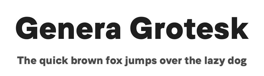 Genera Grotesk