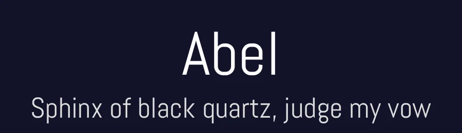 Abel by MADType — Sans Serif Font — thumbnail 2