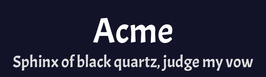 Acme by Juan Pablo del Peral, HT Fonts — Sans Serif Font — thumbnail 2