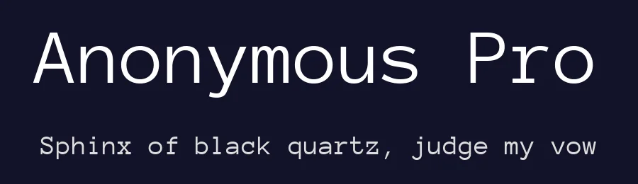 Anonymous Pro by Mark Simonson — Monospace Font — thumbnail 2
